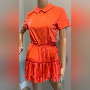 P.A.R Social Tiered Dress in Coral  Size XS